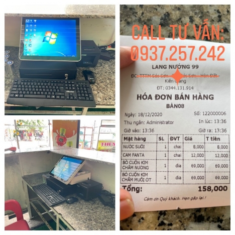 Bán máy in hóa đơn tính tiền cho quán nướng, quán lẩu tại Bắc Ninh