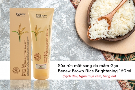 Sữa rửa mặt sáng da mầm Gạo - Benew Brown Rice Brightening 160ml