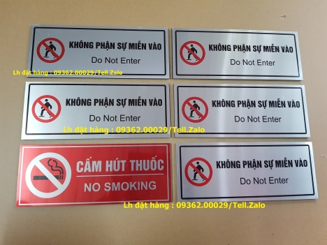 Xưởng sản xuất biển No smoking, biển báo cấm hút thuốc mica, inox giá – Làm biển văn phòng
