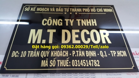Biển công ty mica, đồng, inox sản xuất tại Hà Nội
