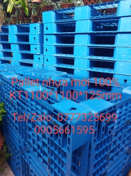 thanh lý pallet nhựa xanh 1100x1100x120mm 0905661595