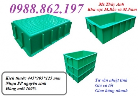 Thùng nhựa YM003,thùng nhựa đặc kích thước 455 x 305 x 125mm,thùng nhựa đặc
