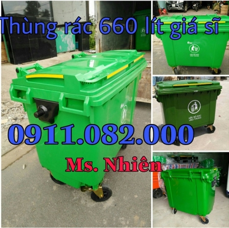 Mua bán thùng rác 120L 240L 660L giá rẻ tại cà mau- thùng rác y tế màu vàng-lh 0911082000