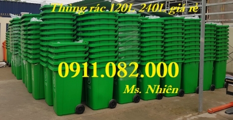 Mua bán thùng rác 120L 240L 660L giá rẻ tại cà mau- thùng rác y tế màu vàng-lh 0911082000