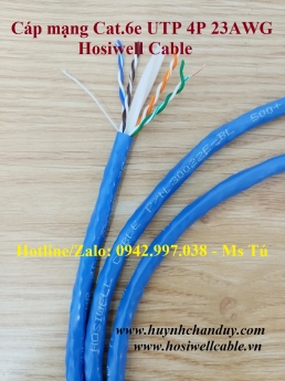 Cáp mạng LAN Hosiwell Cat.6E UTP 4 Pair x 23AWG Horizontal Cable  (P/N: 30022E-BL)