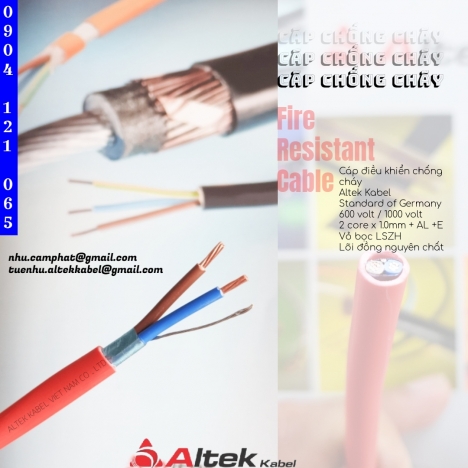 Fire resistant cable (Twisted cable) 2 core x 1.0mm Altek Kabel
