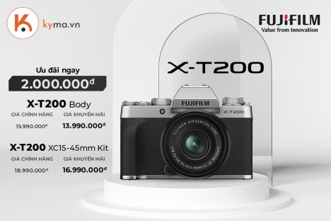 Tin khuyến mãi - giảm giá mạnh khi sắm máy ảnh Fujifilm X-T200 trong tháng 5