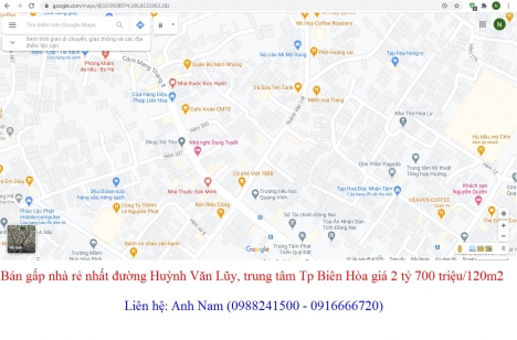 Cần bán nhà riêng gần đường Huỳnh Văn Lũy, Tp Biên Hòa giá 2 tỷ 700 triệu/120m2