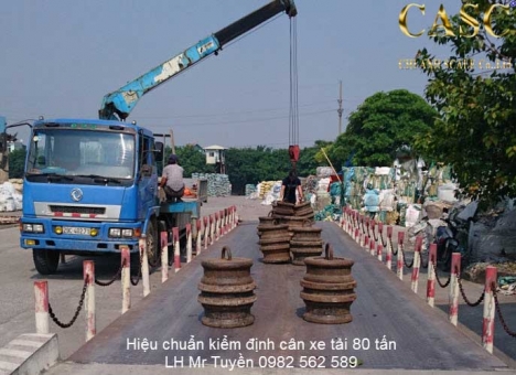 Dịch vụ kiểm định cân điện tử ô tô 80 tấn - Cân Chi Anh