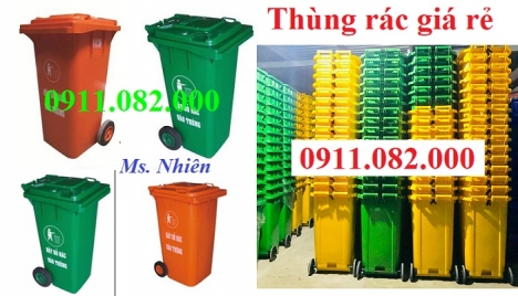 Thùng rác 120 lít 240 lít màu vàng giá rẻ tại cà mau- giảm giá thùng rác mùa dịch- lh 0911082000