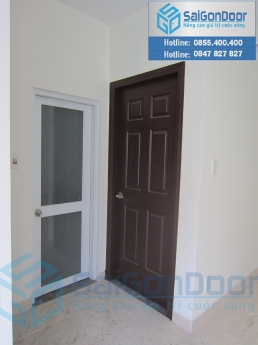 Cửa gỗ phòng ngủ giá rẻ, cửa gỗ HDF sơn màu Saigondoor