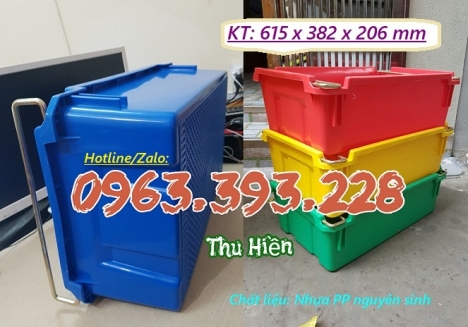 Thùng nhựa có quai sắt, chuyên cung cấp thùng nhựa giá rẻ, thùng nhựa đặc có quai A2, khay nhựa quai