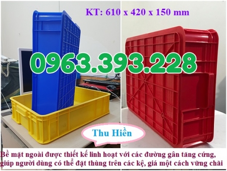 Thùng nhựa đặc có nắp tại Hà Nội, Khay nhựa cao 15 HS007