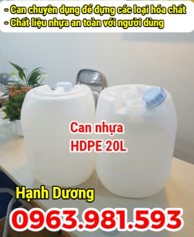 Can nhựa HDPE 20L, can nhựa nguyên sinh