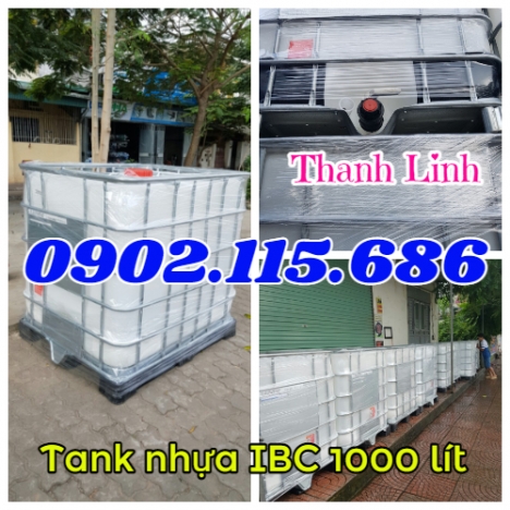 Thùng nhựa, tank nhựa IBC 1000L, bồn nhựa mới , bồn IBC mới 100%, thùng nhựa 1000 lít tại Hà Nội, ta