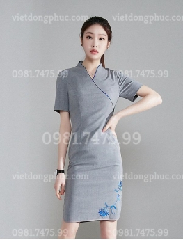 Mẫu đầm đồng phục đẹp cho bạn gái văn phòng diện Thu Đông 2021