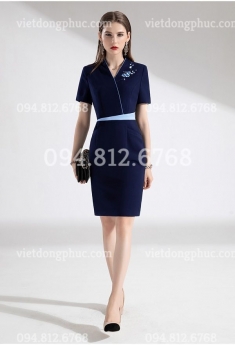 Mẫu đầm đồng phục đẹp cho bạn gái văn phòng diện Thu Đông 2021