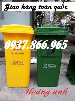 Bán xe gom rác, thùng gom rác 240l, thùng rác nhựa HDPE, thùng rác giá rẻ tại miền bắc