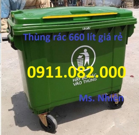 Công ty thùng rác nhựa giá rẻ tại sóc trăng, thùng rác 120 lít 240 lít 660 lít. lh 0911082000