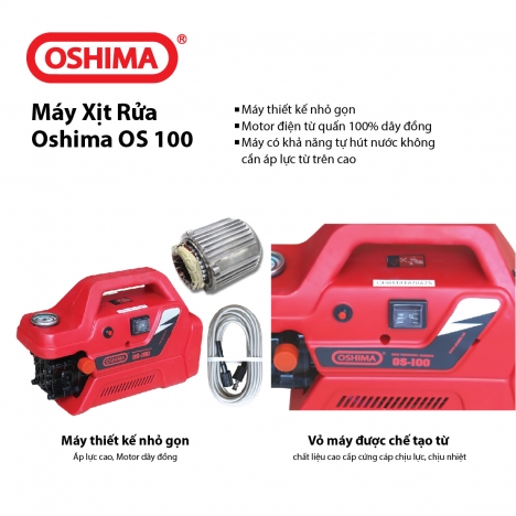Máy xịt rửa Oshima OS-100 Máy rửa xe cao áp