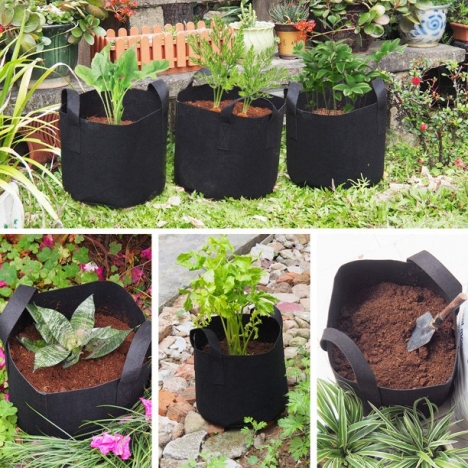 Túi trồng cây từ vải felt.