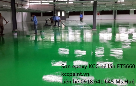 sơn phủ sàn bê tông EPOXY kcc et5660-D40434 màu Green