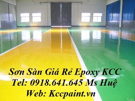 bán sơn EPOXY kcc et5660-3000M màu vàng phủ bê tông