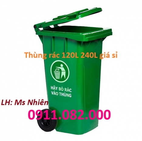 Thùng rác giá rẻ tại an giang - Cung cấp thùng rác nhựa 120L 240L 660L- lh 0911082000