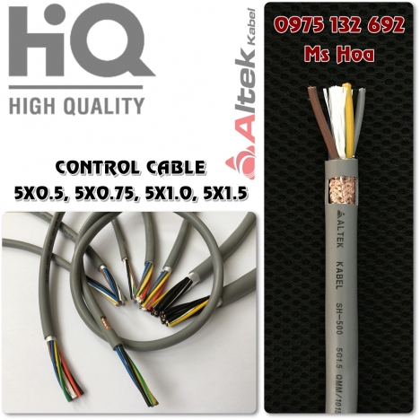 Cáp điều khiển 5x1.0, cáp tín hiệu 5x1.0, control cable 5x1.0