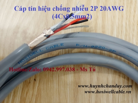 Cáp tín hiệu chống nhiễu Hosiwell 2Px20AWG (P/N: 9220-2P) - Hosiwell Cable/Thái Lan