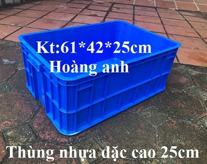 Thùng nhựa bít, thùng nhựa HS 017, thùng nhựa đặc, thùng nhựa cao 25cm