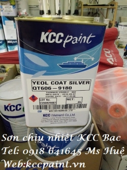 cửa hàng sơn kcc 600độ chịu nhiệt qt606-9180 bạc giá rẻ