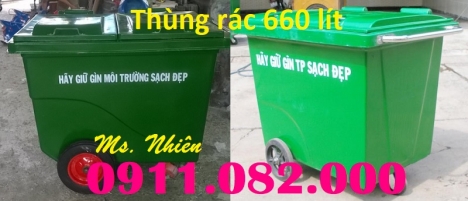 Thùng đựng rác 120L 240L giá rẻ tại cà mau- thùng rác công cộng- lh 0911082000