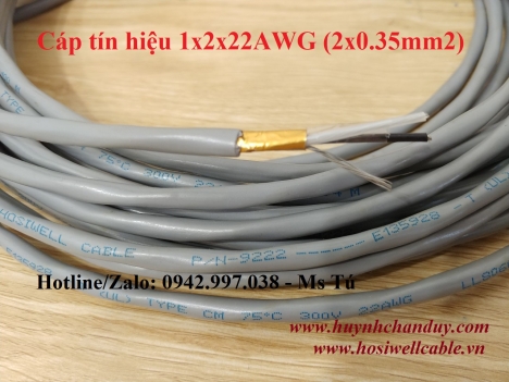 Cáp tín hiệu vặn xoắn chống nhiễu 22AWG - Hosiwell Cable/Thái Lan
