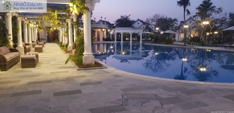 Biệt thự khoáng nóng tại gia Vườn Vua - Phú Thọ, bể bơi riêng 60m2, 2 mặt tiền. Giá chỉ từ 14tr/m2