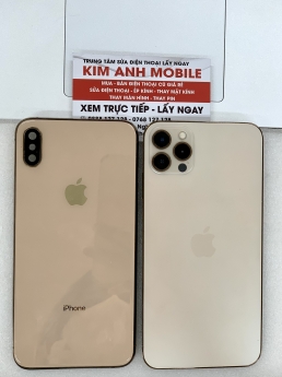 Độ vỏ IPHONE xsmax lên iphone 12 PROMAX vàng gold - giá tốt nhất Đà Nẵng