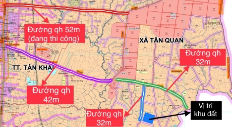 Bung 33 lô đất thổ cư, SHR, gần KCN Tân Quan, vị trí đẹp, 400tr/ nền, giá rẻ, Hớn Quản
