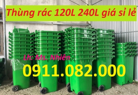 Cung cấp thùng rác 120 lít 240 lít 660 lít giá rẻ tại bình dương- Thùng rác nhựa hdpe nắp kín- lh 09