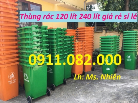 Cung cấp thùng rác 120 lít 240 lít 660 lít giá rẻ tại bình dương- Thùng rác nhựa hdpe nắp kín- lh 09
