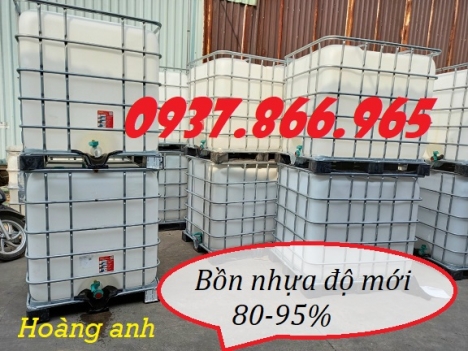 Giá tank nhựa đựng thực phẩm, bồn nhựa 1000l dùng trong nhà máy, bồn nhựa IBC 1m3