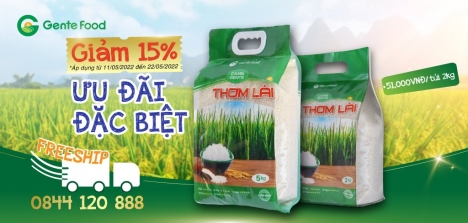 Giảm 15% freeship khi mua Gạo Thơm Lài Gente Food