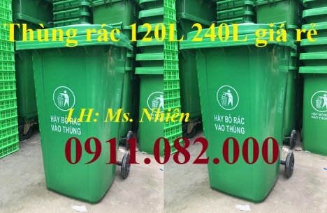 Thùng rác nhựa tại tiền giang- Cung cấp số lượng thùng rác 120l 240l 660l giá rẻ- lh 0911082000