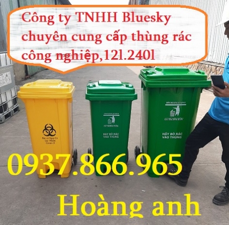 Thùng rác theo thông ty bộ y tế, thùng rác 120l nhựa HPDE, thùng rác trong công viên