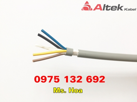 Shield Control Cable 4x0.75, cáp điều khiển 4x0.75 Altek Kabel