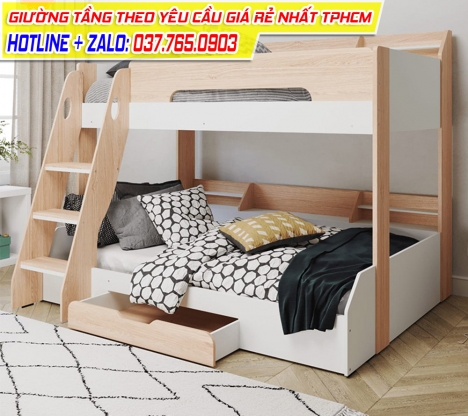 Đóng giường tầng trẻ em theo yêu cầu giá rẻ nhất TPHCM