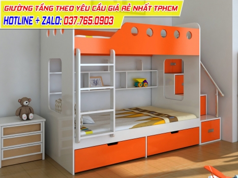 Đóng giường tầng trẻ em theo yêu cầu giá rẻ nhất TPHCM