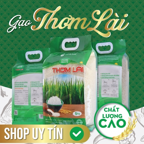 Gạo Thơm Lài gạo Thượng Hạng Gente Food 100% hảo hạng Freeship túi 2kg 60,000đ
