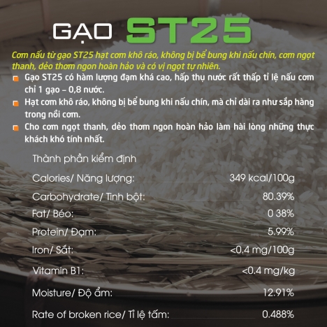 Gạo ST25 Thượng Gente Food Hạng 100% chuẩn ST25 freeship túi 2kg