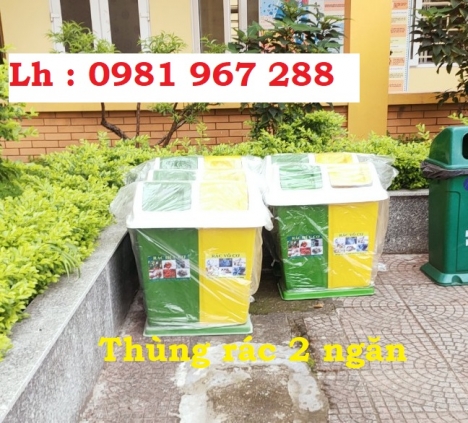 giá bán thùng rác 2 ngăn composite ,thùng rác công cộng 2 ngăn