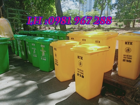 Giá bán Thùng rác 120 lít màu vàng ,thùng rác y tế 120 lít